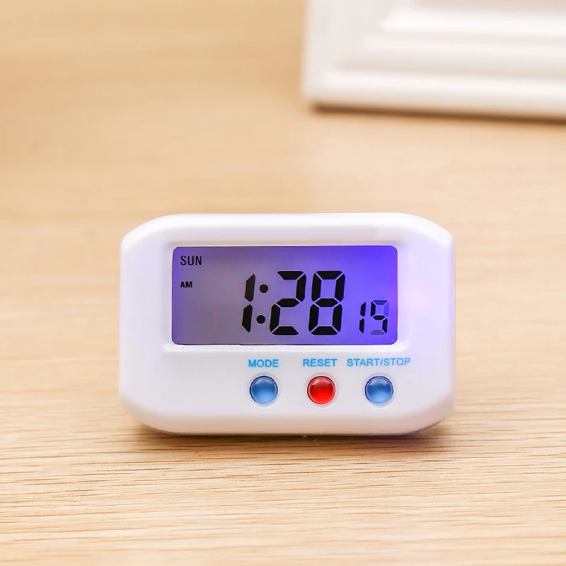 Small Clock Digital Time Stop Snooze Table 2.7" Date Desk Display Night Light 4 colors 6.7*4.5*3.4cm ABS Hot