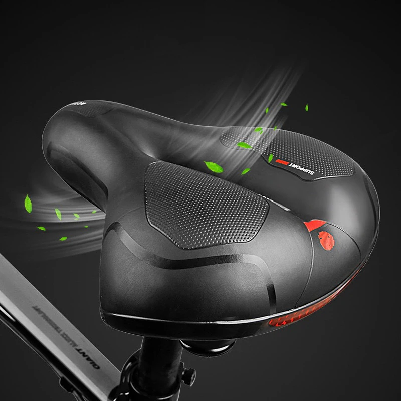 Bike Seat Bicycle Saddle with Taillight Mountain Cushion Bicycle Big Butt Widened Soft Saddle Comfortable Seat Bike Accessories bicycle saddle