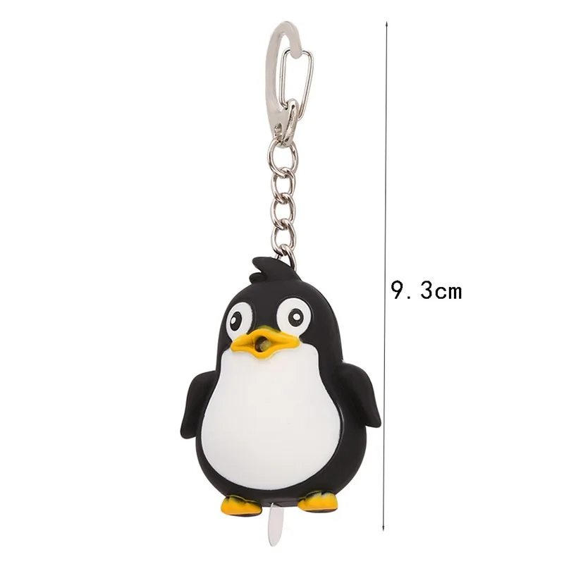 Niedliche Pinguin Schlüssel ring führte Fackel mit Ton Licht Schlüssel anhänger Kinder Spielzeug Geschenk Spaß Tier Schlüssel halter Taschenlampe Schlüssel bund