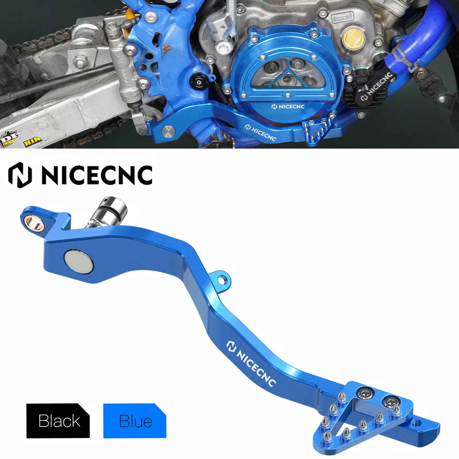 

For Yamaha YZ85 YZ 85 2002-2023 2022 2021 Rear Brake Pedal Arm Lever Brake Saver NICECNC Adjustable Step Tip Motorcycle Aluminum