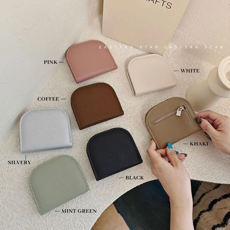 Compact Women's PU Leather Zipper Clutch Wallet