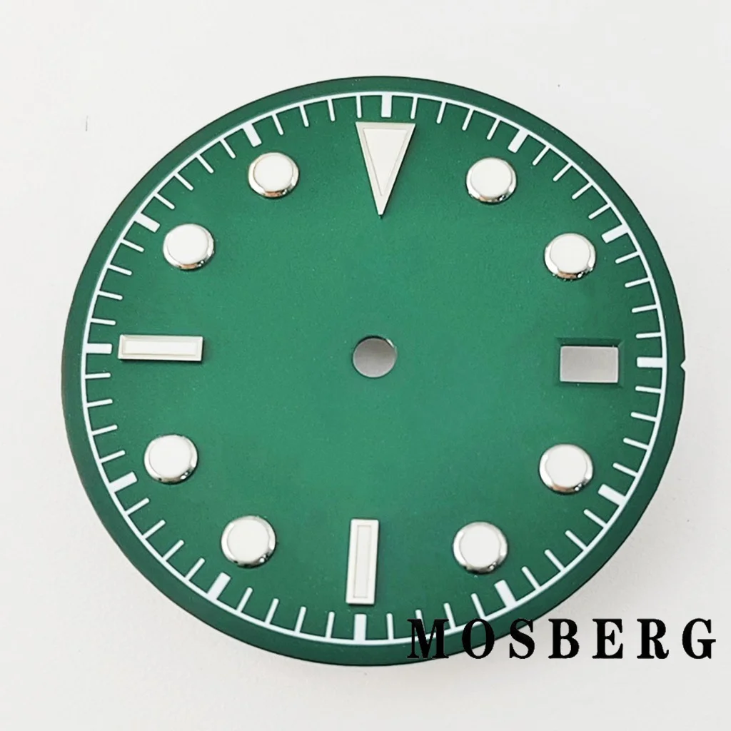 Sterile Green Luminous Watch Dial with Date Window, 30.5mm