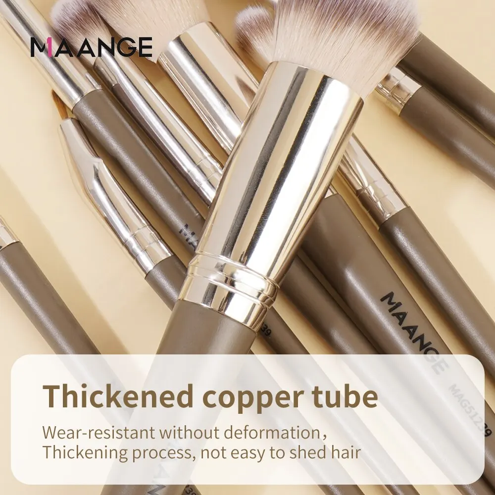 MAANGE-brochas de maquillaje profesionales, 18 piezas, cerdas
