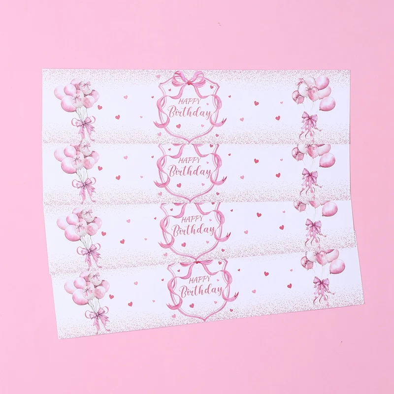 10/24Pcs Rosa Schleife Party Wasser Flasche Aufkleber Papier Label Für Prinzessin Mädchen Rosa Bownot Geburtstag Party Dekoration baby Dusche – Detail 9