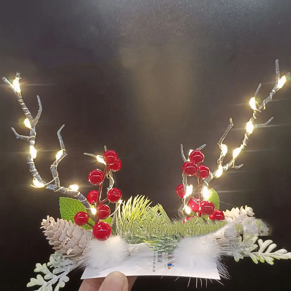 Antler Led Light Hair Clip Hairpin Women Girls Party Birthday Christmas Party Cosplay Costume hair accessories hair clips deer ears headgear