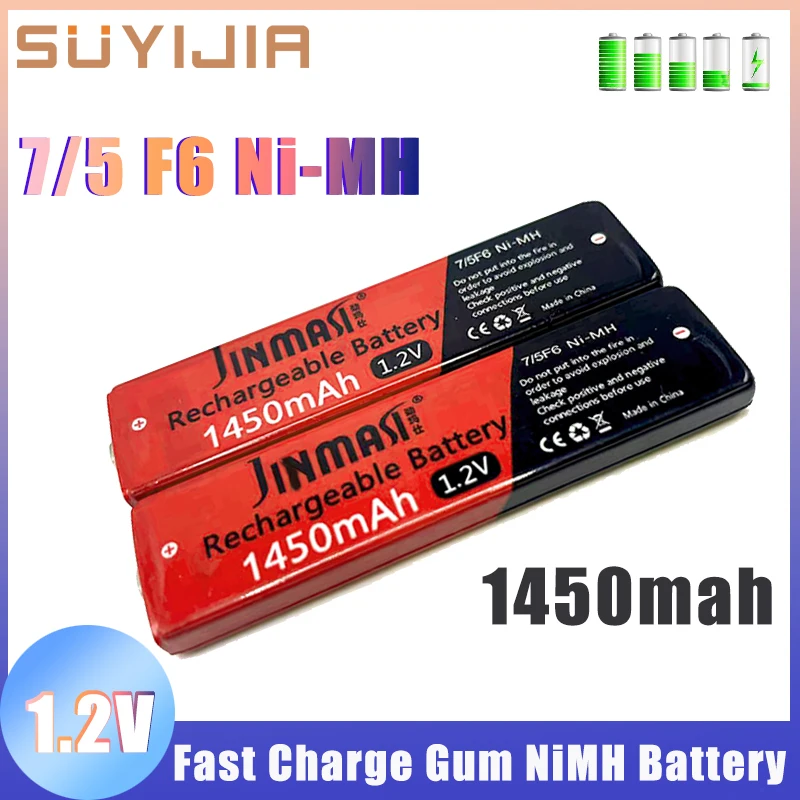 1-10 Pz 1.2V Nimh 7/5 F6 67 F6 1450Mah Batteria 7/5 F6 Cella Per-Panasonic Per-Sony Md Cd Cassette Player Gum Batterie Al Litio