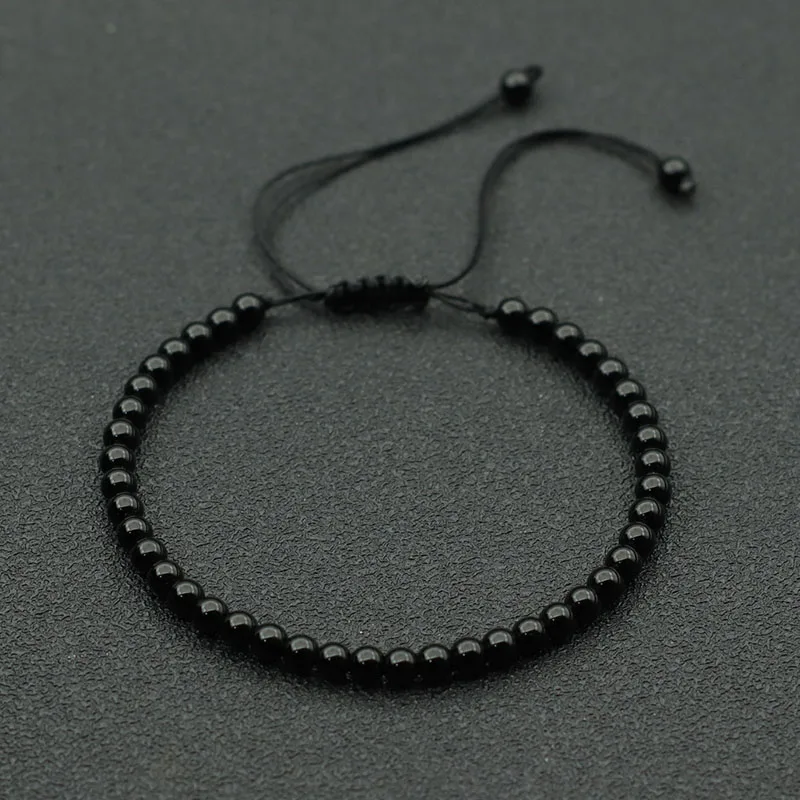 Macrame Lava Bead Adjustable Bracelet for Men and Women