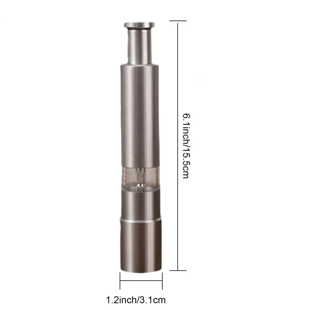 Stainless Steel Salt And Pepper Grinder Pepper Grinder Refillable Thumb One-Touch Pump Button