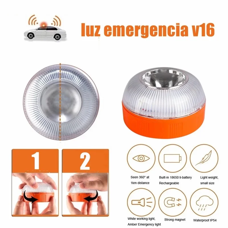 Help Flash - Luz De Emergencia Autónoma - Señal V16 De Preseñalización De  Peligro, Homologada Dgt. - Signal Lamp - AliExpress