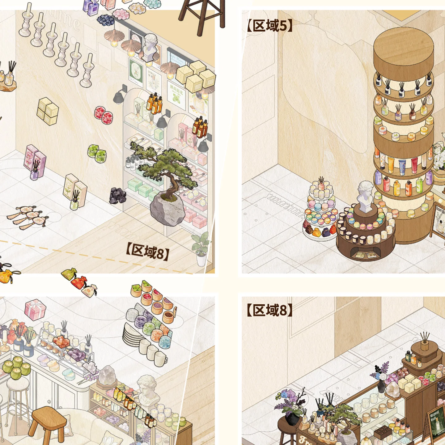 3D 입체 매장 스토리지 풍경 4.0 풍경 스티커, DIY 스크랩북, 수제 예술 작품, 축제 선물