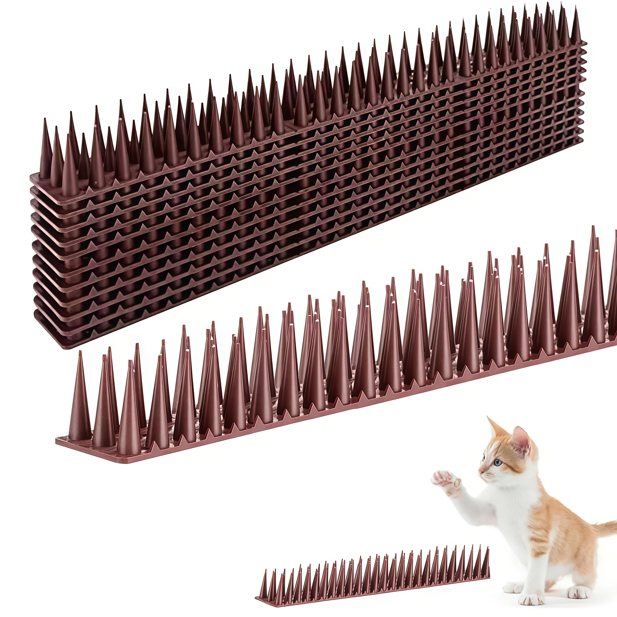 Plastic Anti-Perch Bird Spikes — 12 Pcs