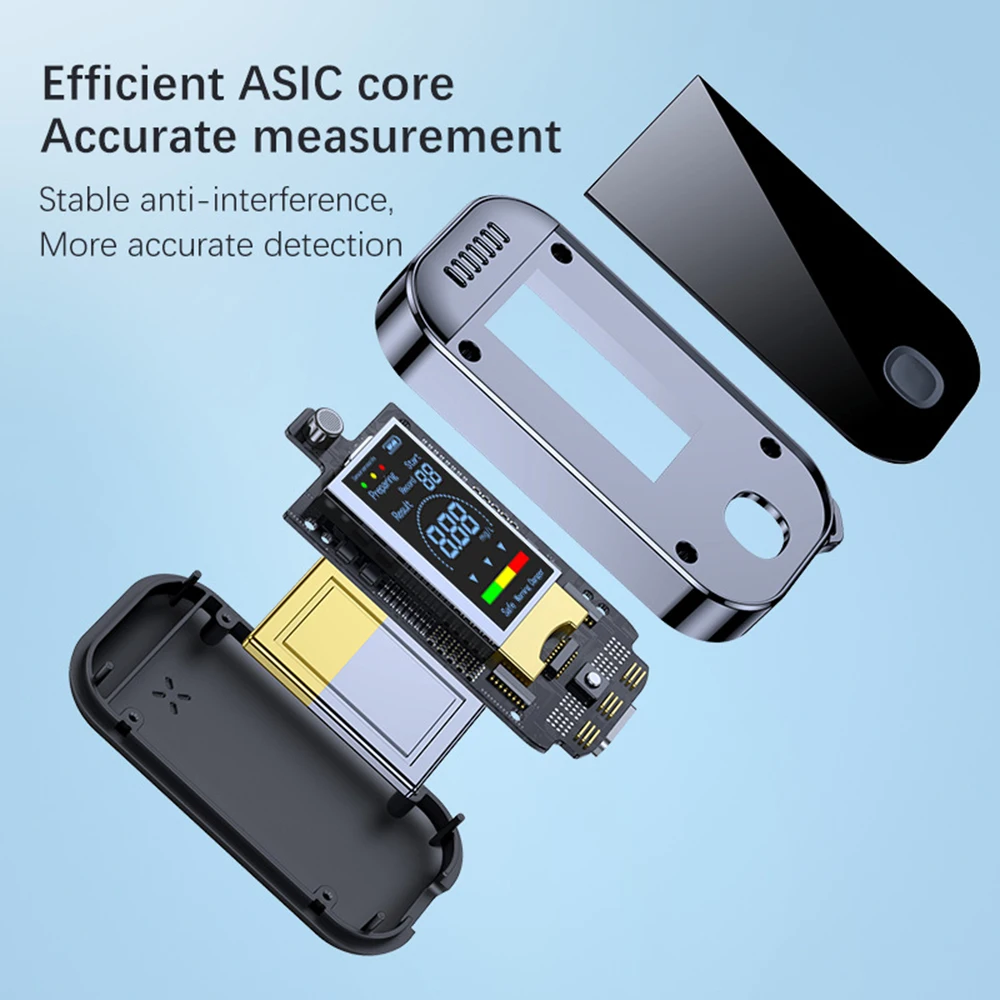 Alcohol tester breath alcohol tester Portable Digital Breath Alcohol Tester Professional Breathalyzer LCD Display USB Rechargeable Electronic Alcohol Tester