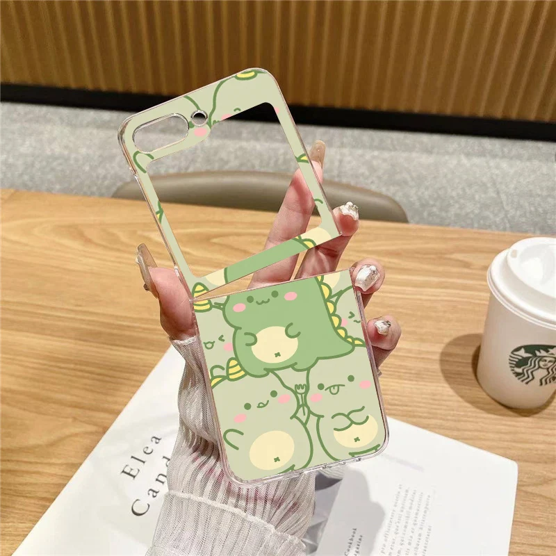 Adorable Cartoon Dinosaur Duck Folding Phone Case - Hard Shell Cover