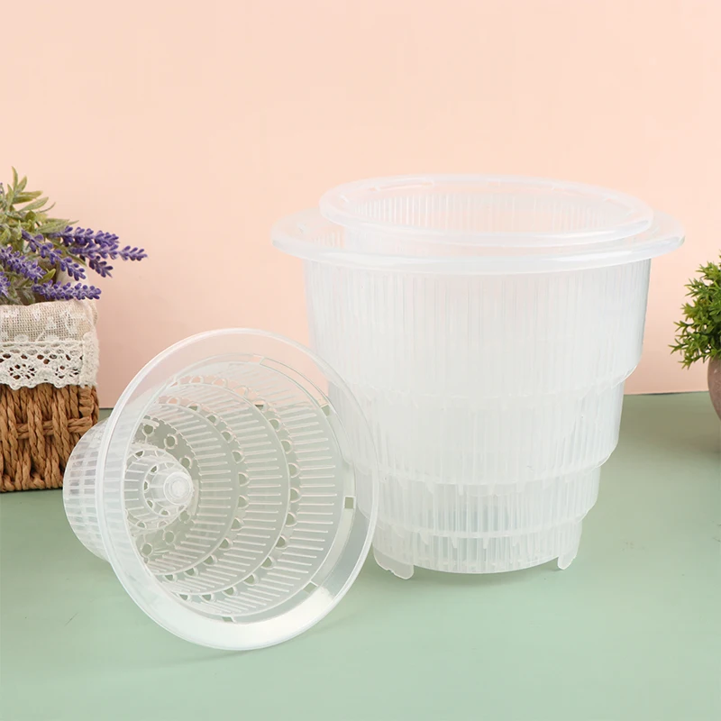 

1PC Orchid Flower Pots Mesh Planters Garden Pots Plastic Transparent Breathable Container With Drainage Hole For Orchid Planting