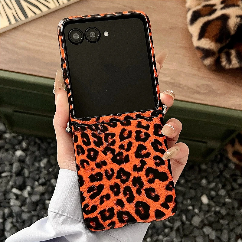 Luxury Leopard Print Shockproof Hinge Back Cover Fashion Case