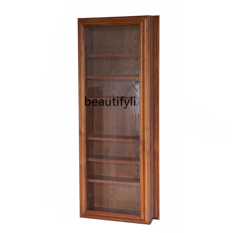 

Vintage Solid Wood Wall Storage Storage Display Home Display Rack Coffee Shop Curio Cabinet