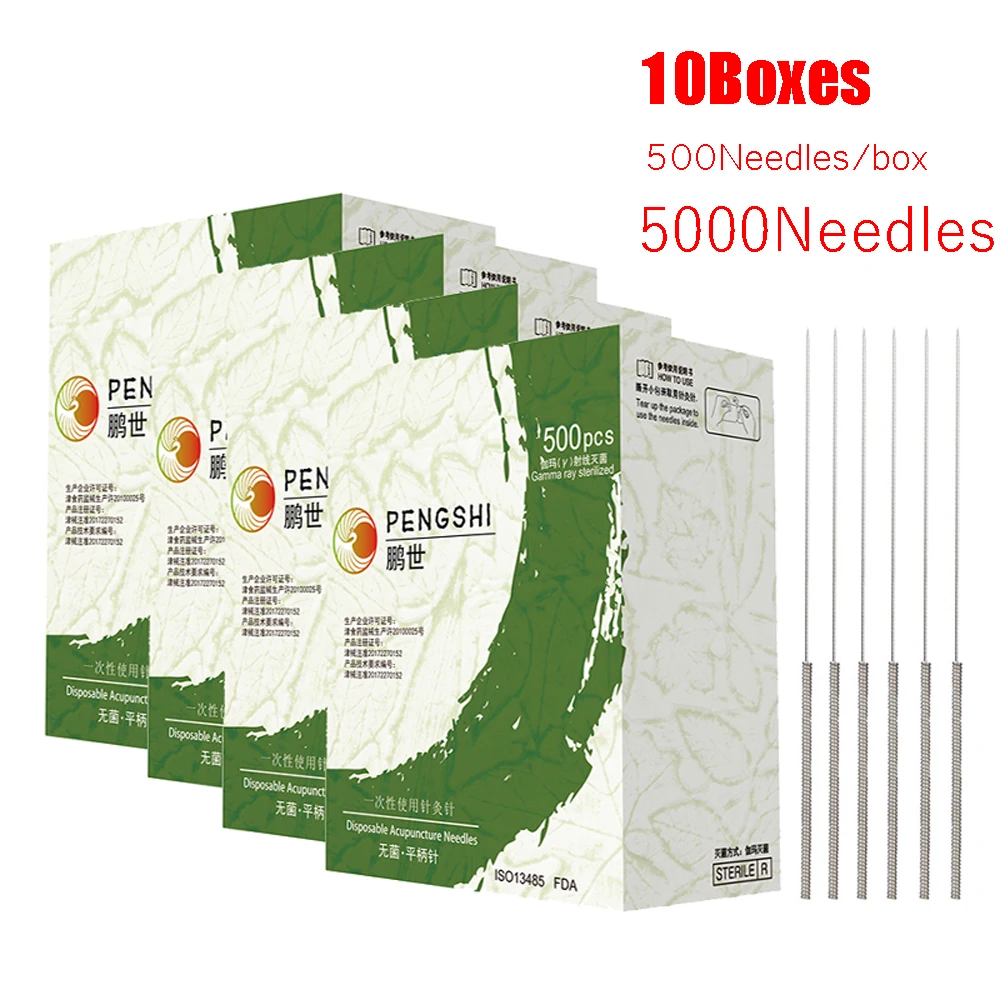 

10 Boxes disposable Sterile Acupuncture Needles with Tube Single Use Surgical Steel needle Sharp Smooth 5000