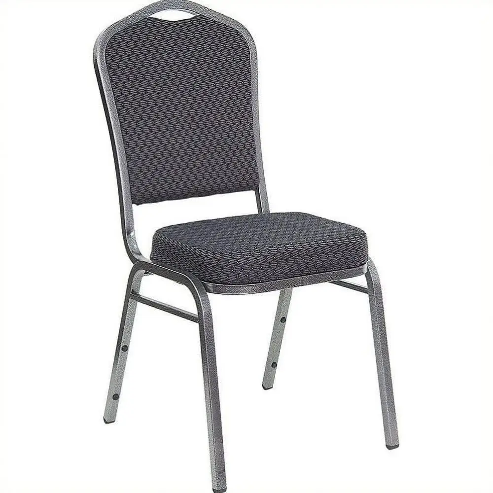 Multipurpose Stacking Banquet Chairs Crown Back 500lb Capacity Cushioned Upholstered Indoor Event Chair Durable Metal Frame 3