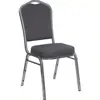 Multipurpose Stacking Banquet Chairs Crown Back 500lb Capacity Cushioned Upholstered Indoor Event Chair Durable Metal Frame 3