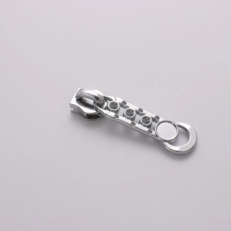 10 Pcs/Lot Luggage Metal Zipper Pull Zinc Alloy Pull Tab Head 5 # Nylon Plastic Tooth Copper