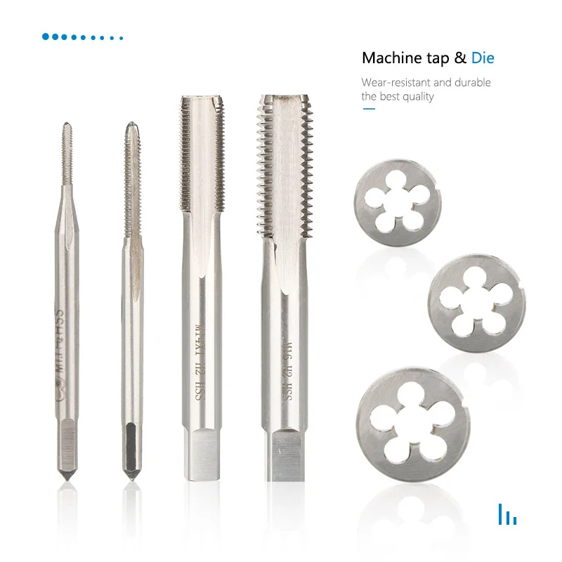 Description Picture 6 of item2pcs metric tap+die set M1-M10 manual tap mold combination, used for thread repair, tapping and drilling hand tools