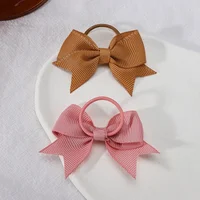 10Pcs/lot Grosgrain Ribbon Pigtail Hair Bows Elastic Hair Ties Hair Bands Holders Girls Baby Hair Accessories for Baby Infants 5