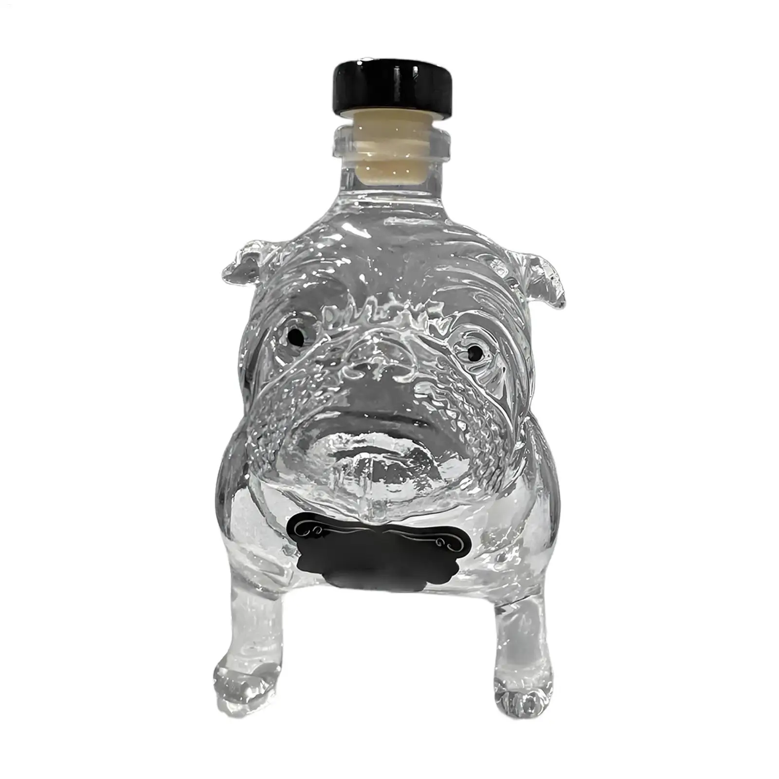 3D Bulldog Whiskey Bottle Decanter,Unique Dog Wine Glass Bottle, For Bar, Office, Home Decor,300ml Bulldog Shape Whiskey Bottle
