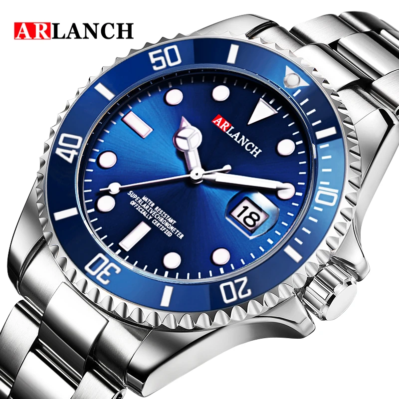 Business Stainless Steel Watch 40mm Classic Red Blue Circle Diving thumbnail 5
