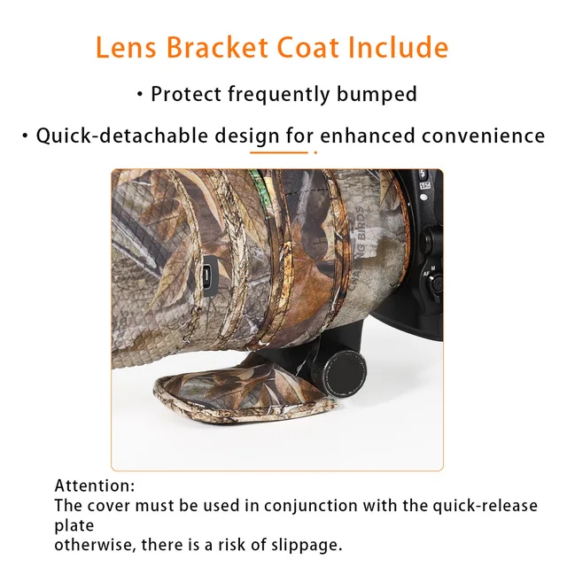 Neoprene Lens Cover For Sigma 150-600mm F5-6.3 DG DN OS Sports (Sony E) - Forest Camouflage Pattern