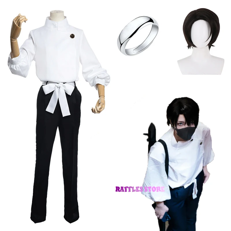 

Okkotsu Yuta Cosplay Costume Wig Anime Jujutsu Kaisen Cosplays Costume Okkotsu Uniform Clothes Ring Wig Halloween Cos Unisex