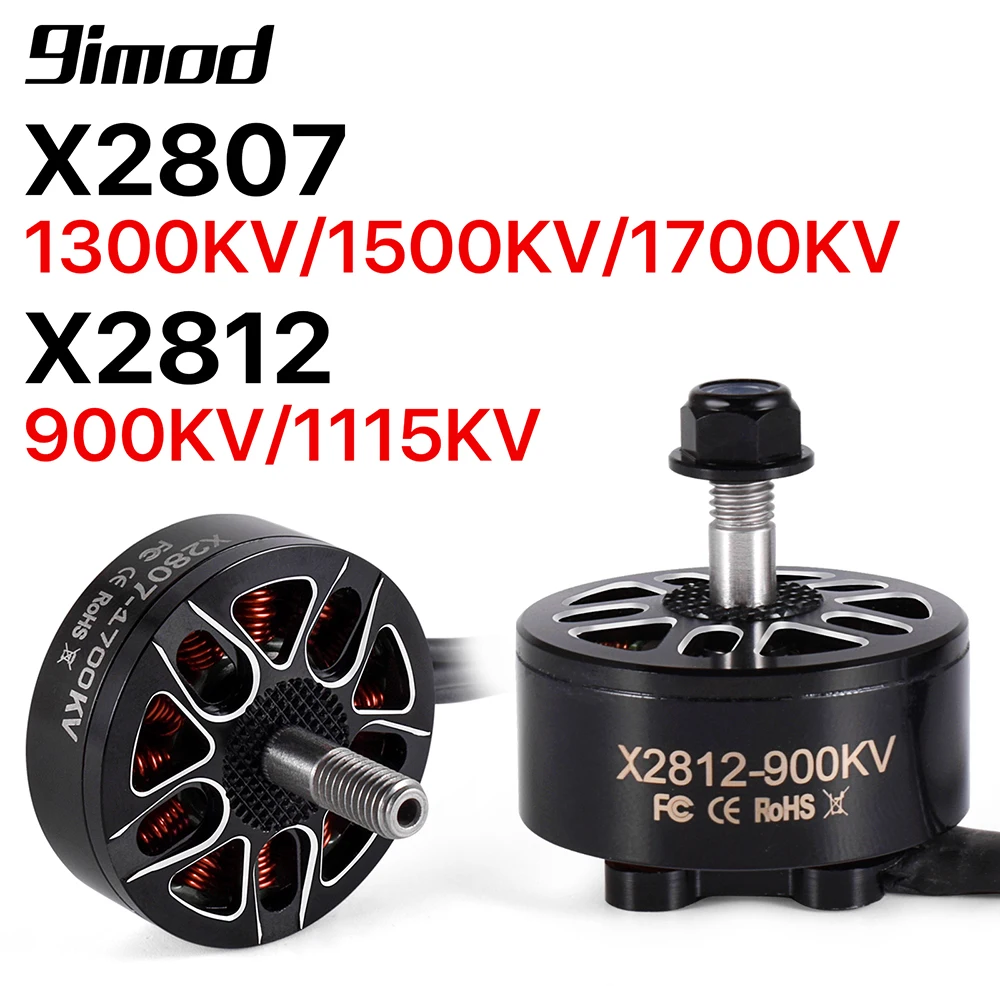 

9IMOD бесщеточный двигатель 4 шт. X2807 1300/1500/1700KV X2812 900KV 1115KV 2-6S 4 мм подшипниковый вал для RC Multirotor FPV Racing Drone