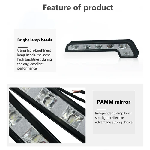 차량용 LED 주행 램프, 내구성 및 방수, 주간 주행 안개등, 12V, L 모양, 2 개 4