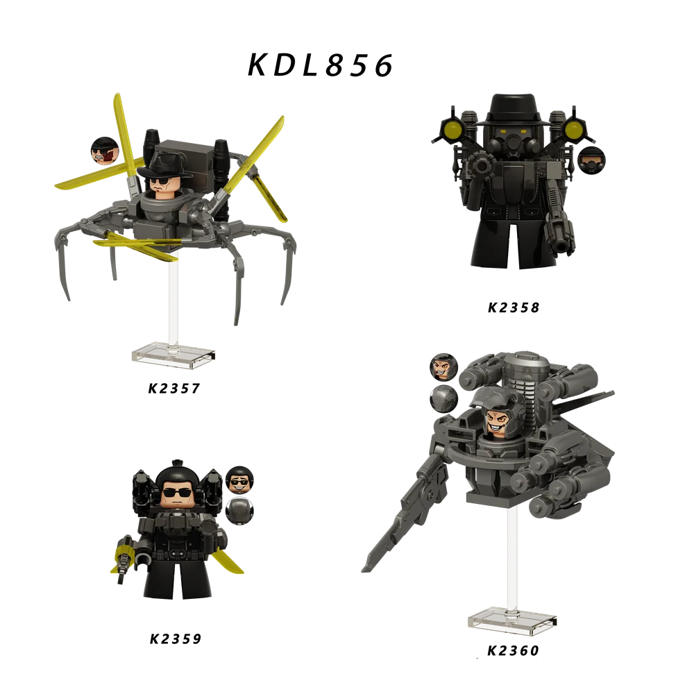 KDL856 MJ Toilet Man Skibidi Mini Blocks Action Figures DIY Assembled Toys Model Parts Desktop Ornaments Kids Gift