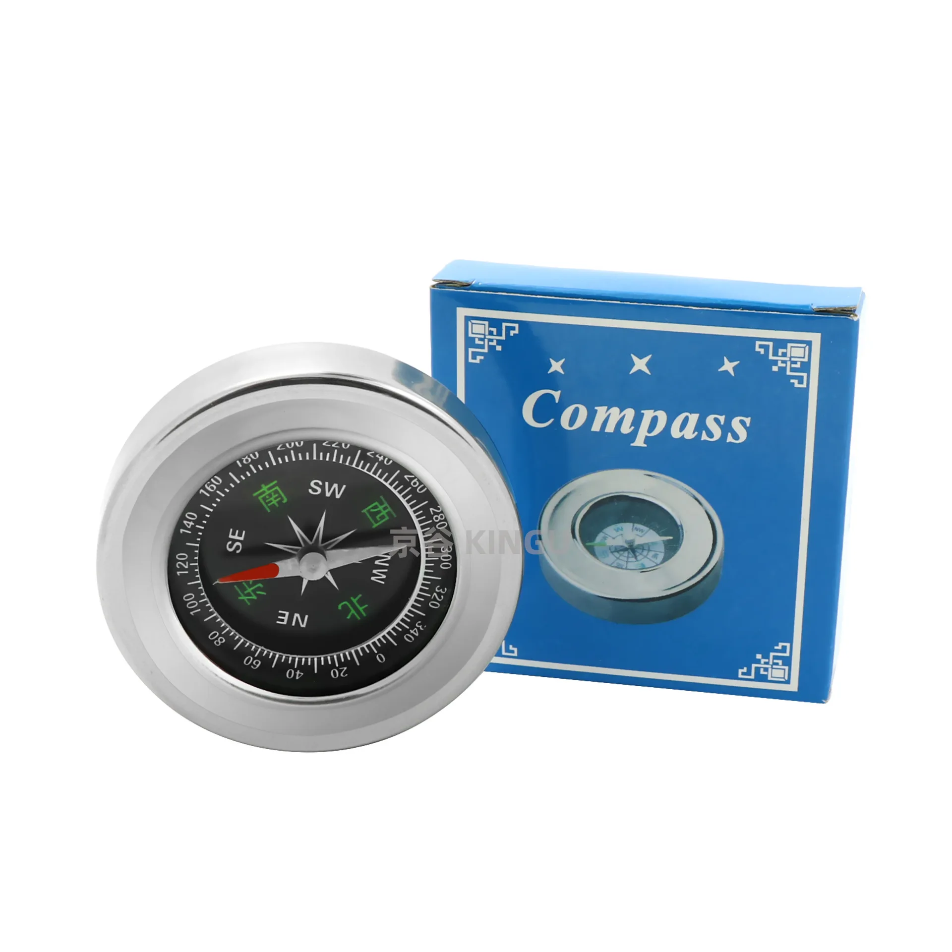 Outdoor Stainless Steel Portable 60mm Compass High Precision Durable Pressure-resistant Drop-resistant Camping Mountaineering
