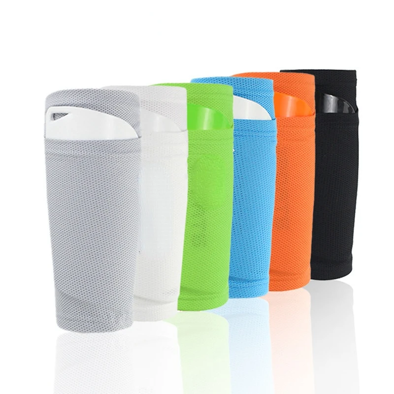 1 Pair Soccer Protective Socks Shin Pads Supporting Shin Guard Stretchable Wear Resistance with Pocket soccer shin guards shin guard pads kickboxing shin guards