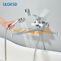 Chrome Alloy ติดผนังอ่างอาบน้ําก๊อกน้ําฝักบัวหมุนยาวก๊อกน้ําอ่างอาบน้ําก๊อกน้ําในครัวเรือนอ่างอาบน้ําชุดฝักบัว ﻿ ﻿ 2