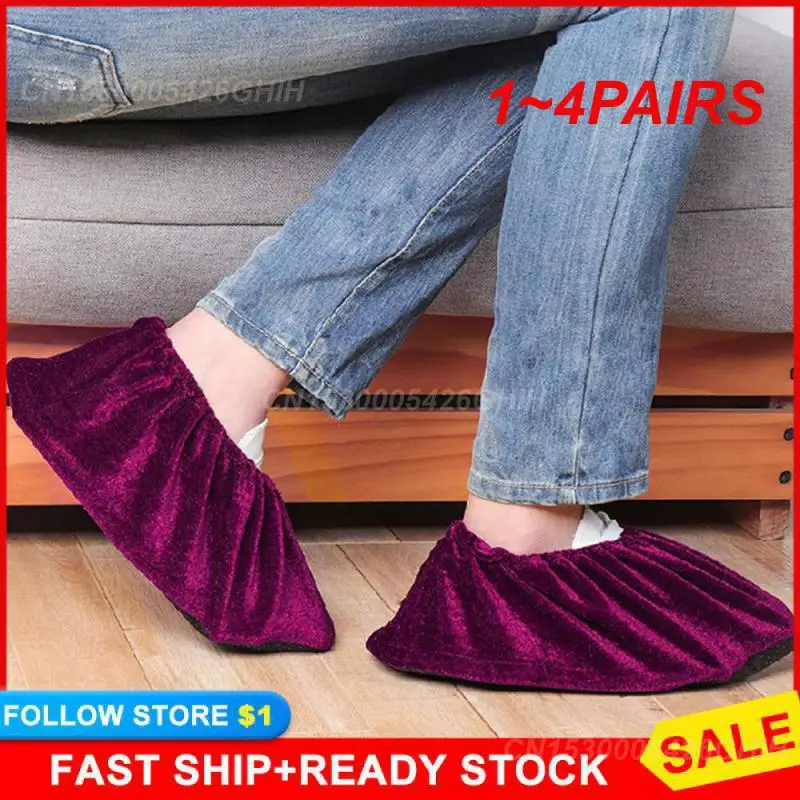 

1-4 пары, многоразовые нескользящие накладки на обувь для дома