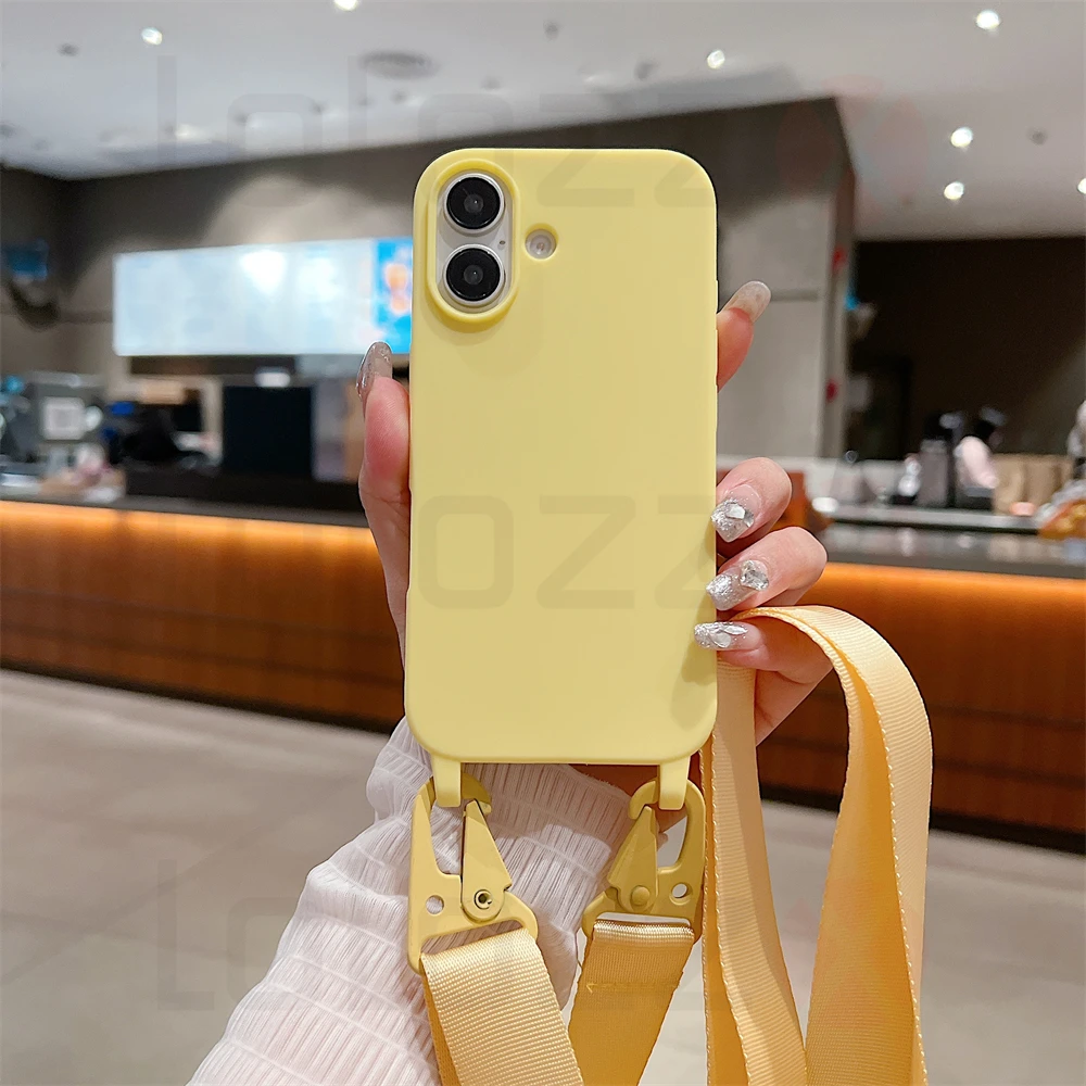 Luxury Crossbody Necklace Cord Strap Case For iPhone 16 15 14 12 11 13 Pro Max XR X XS 7 8 Plus Soft Shockproof Protection Cover_voghion.com