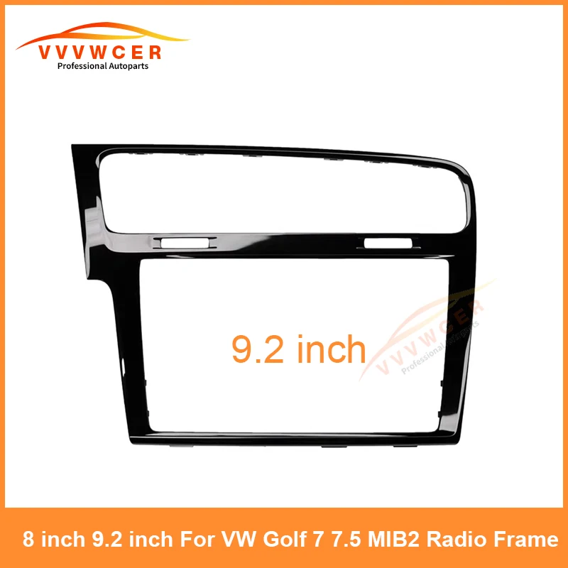 8 Pollici 9.2 Pollici Per Vw Golf 7 7.5 Mib2 Radio Frame Pianoforte Decorativo Nero/Grigio/Fibra Di Carbonio Touch Screen Lunetta Trim Fascas