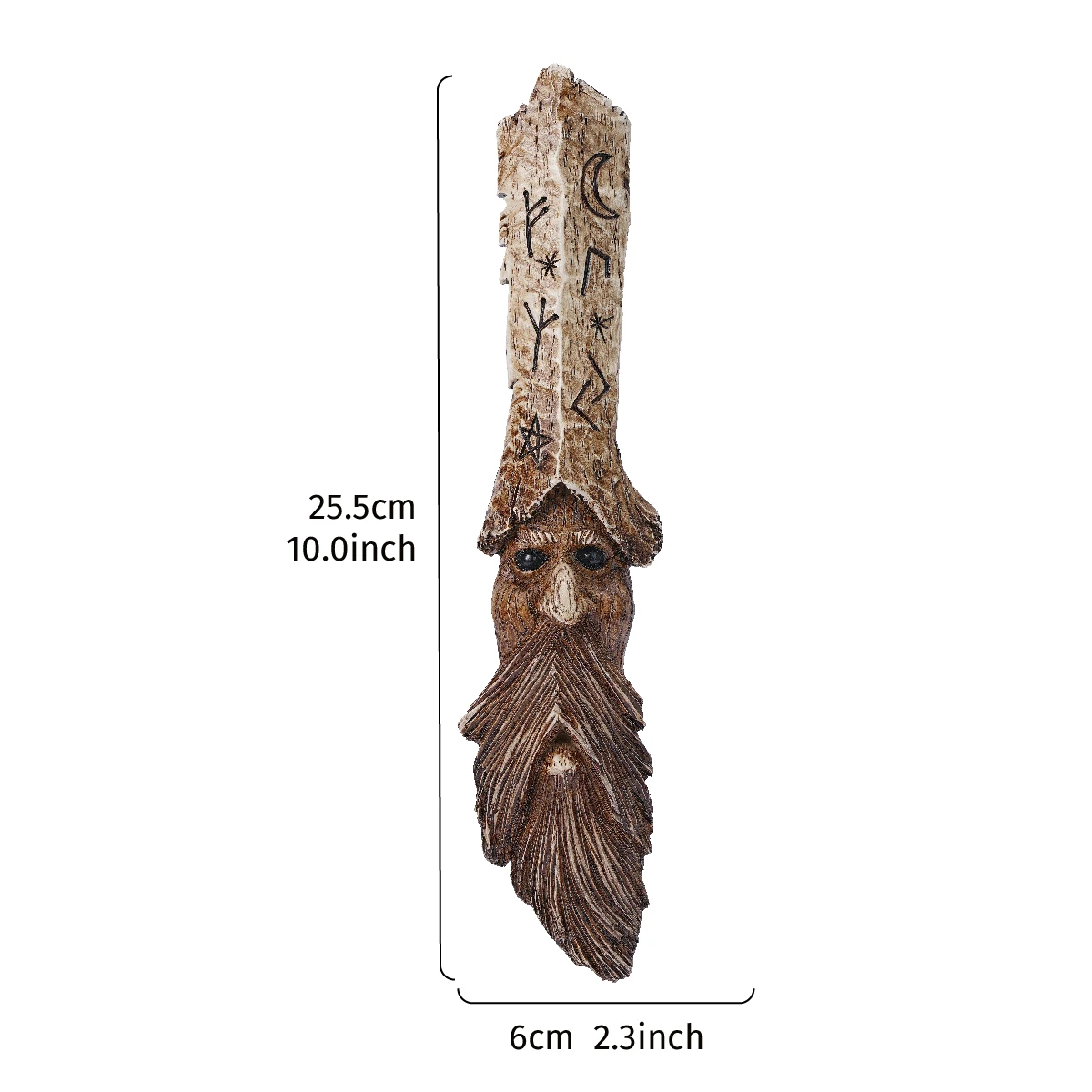 1PC, modern creative bark elf shaped tree trunk decorative pendant, resin material garden decorative handicraft