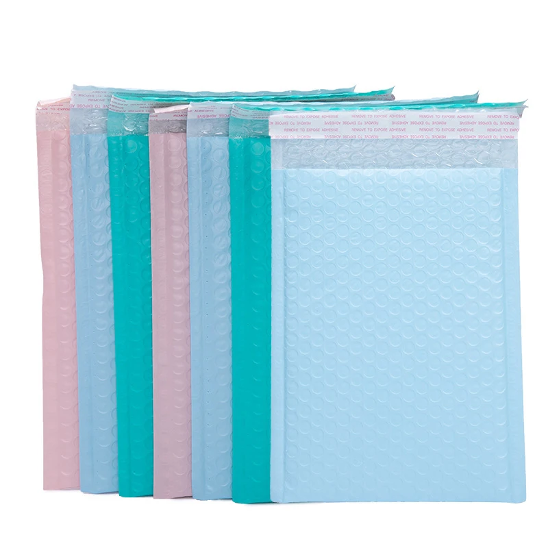 sacos-de-plastico-bolha-auto-selantes-saco-de-envio-impermeavel-mailing-envelope-para-presente-azul-e-verde-rosa-poly-mailers-7-tamanhos-100pcs