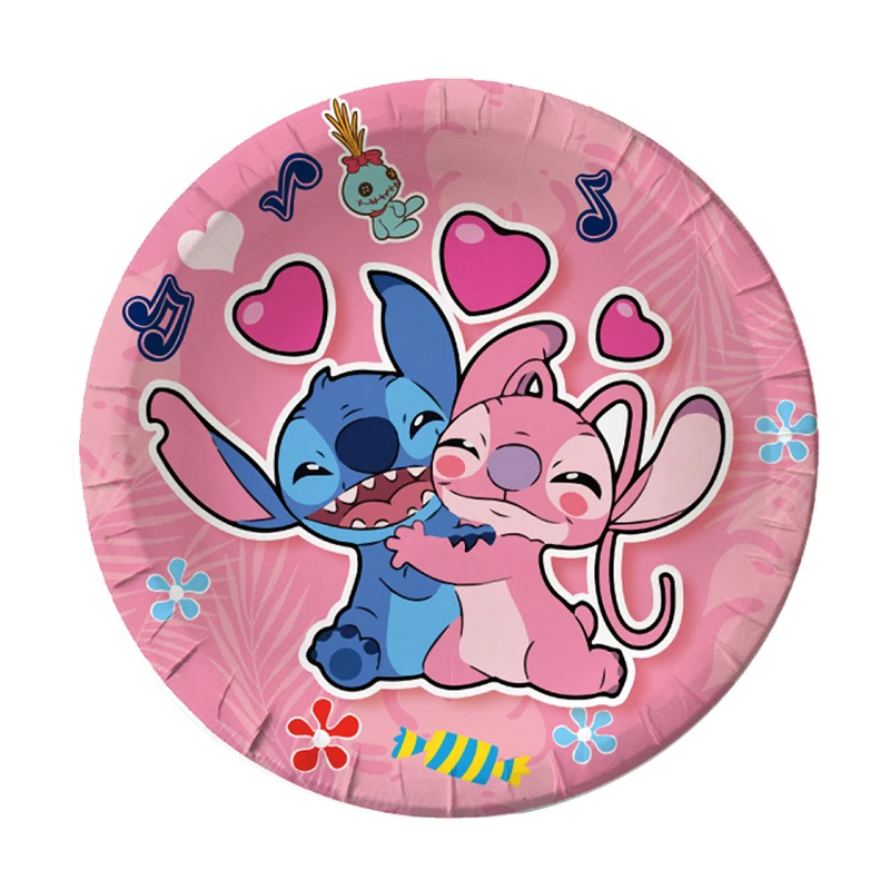 Birthday Party Supplies Disney Lilo & Stitch Birthday Decoration Party Decor Tableware Tablecloth Paper Cup Plate Backdrop Balloons Supplies Kids Favor
