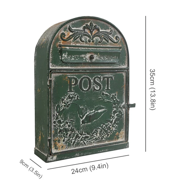 Külső Postafiókok Falra Szerelt Postaláda Postaládák Levél Doboz Fém Parasztház Post Dekoráció Kézműves Postafiók Vintage - Image 4