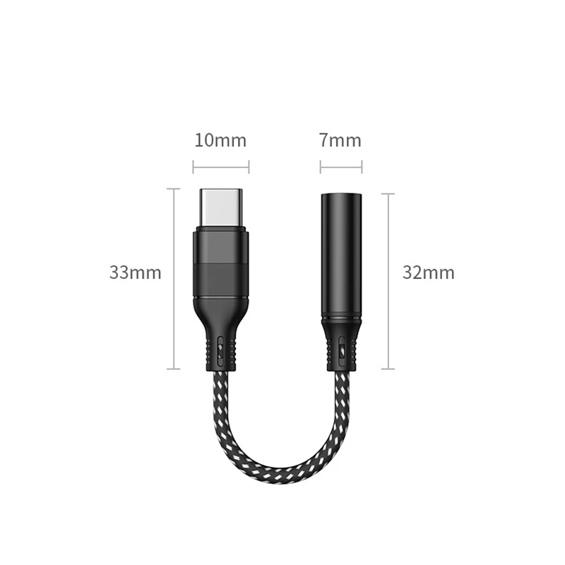 Audio Interface USB Type C to 3.5mm Jack Earphone Adapter Headphone Amplifier DAC Chipset HiFi Support Android
