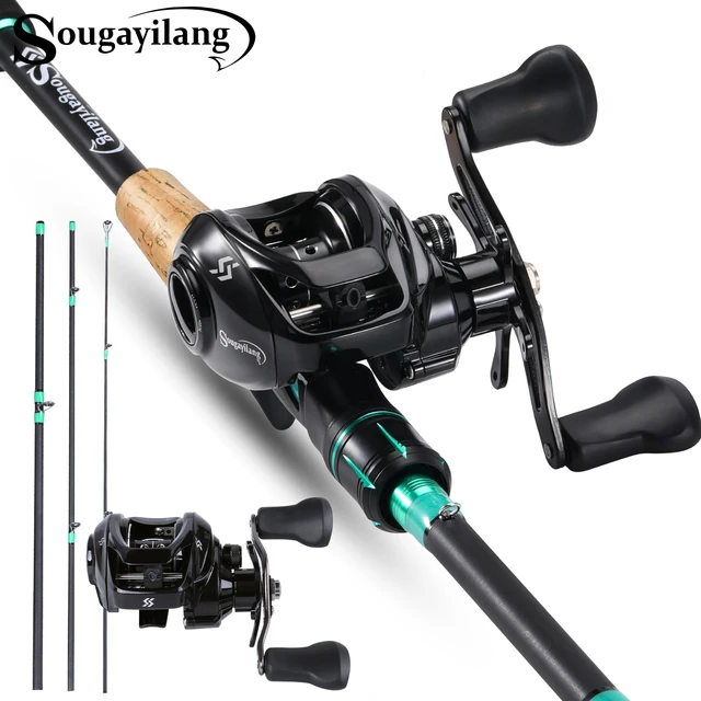 Sougayilang Fishing Rod and Reel combo 1.8-2.1m 4 Sections Casting