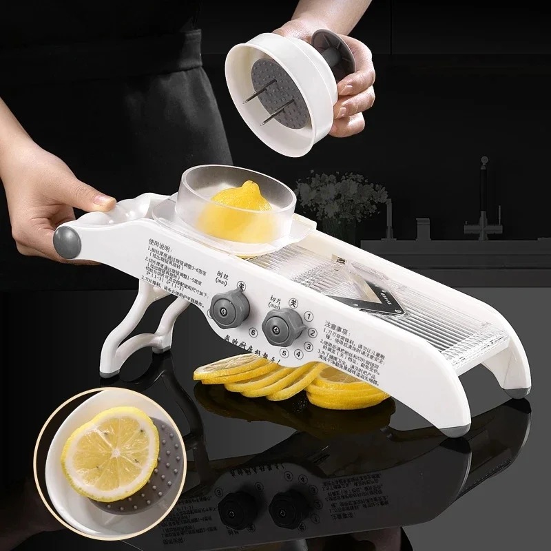 Multifunctional Vegetable Grater with Basket, Lemon Slicer, Fruit and Potato Chopper, Carrot Cutter, Kitchen Accessories Tools