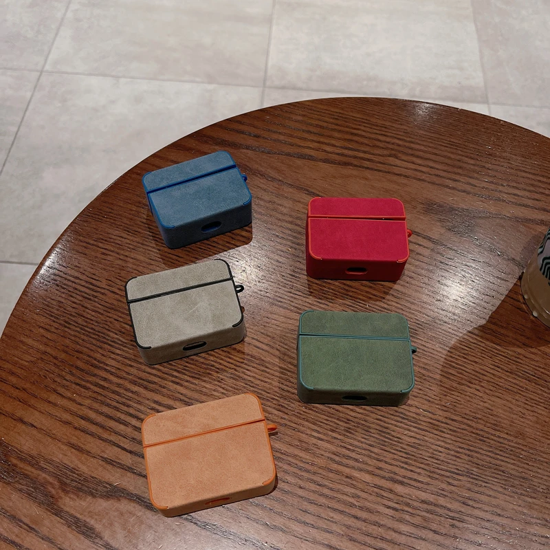 Custodia In Pelle Artificiale Tinta Unita Per Apple Airpods 2 Cover Di 3 Generazione Per Airpods Pro 2 Gen Custodia Protettiva Per Air Pods