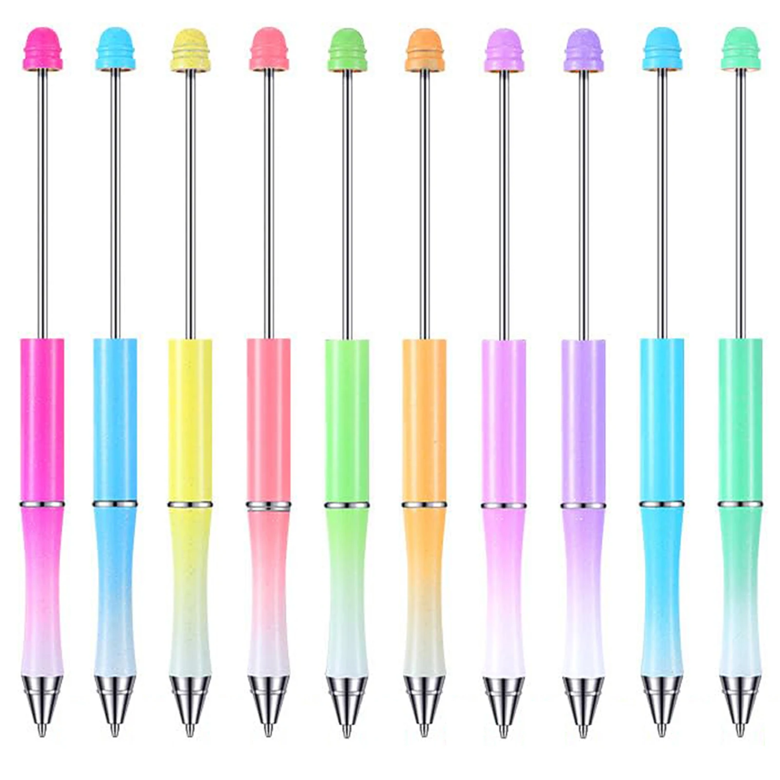 

10Pcs Bead Pens Wholesale Creative Plastic Beaded Pen Ballpoint Pen Printable Beadable Pen DIY Gift for Student Office Supplies
