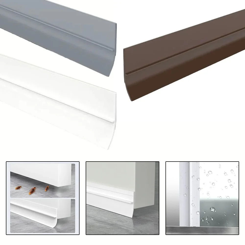 Description Picture 3 of item1M PVC Floor Threshold Seam Edge Trim Sealing Strip Self-adhesive Door Bottom Anti-collision Rubber Strip Protective Carpet Mat