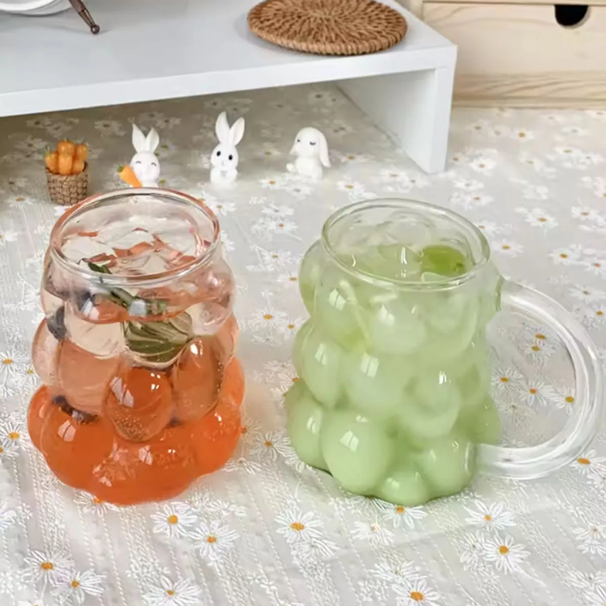 Ins Style Transparent Glass Cup Irregular Heat Resistant Coffee Mug